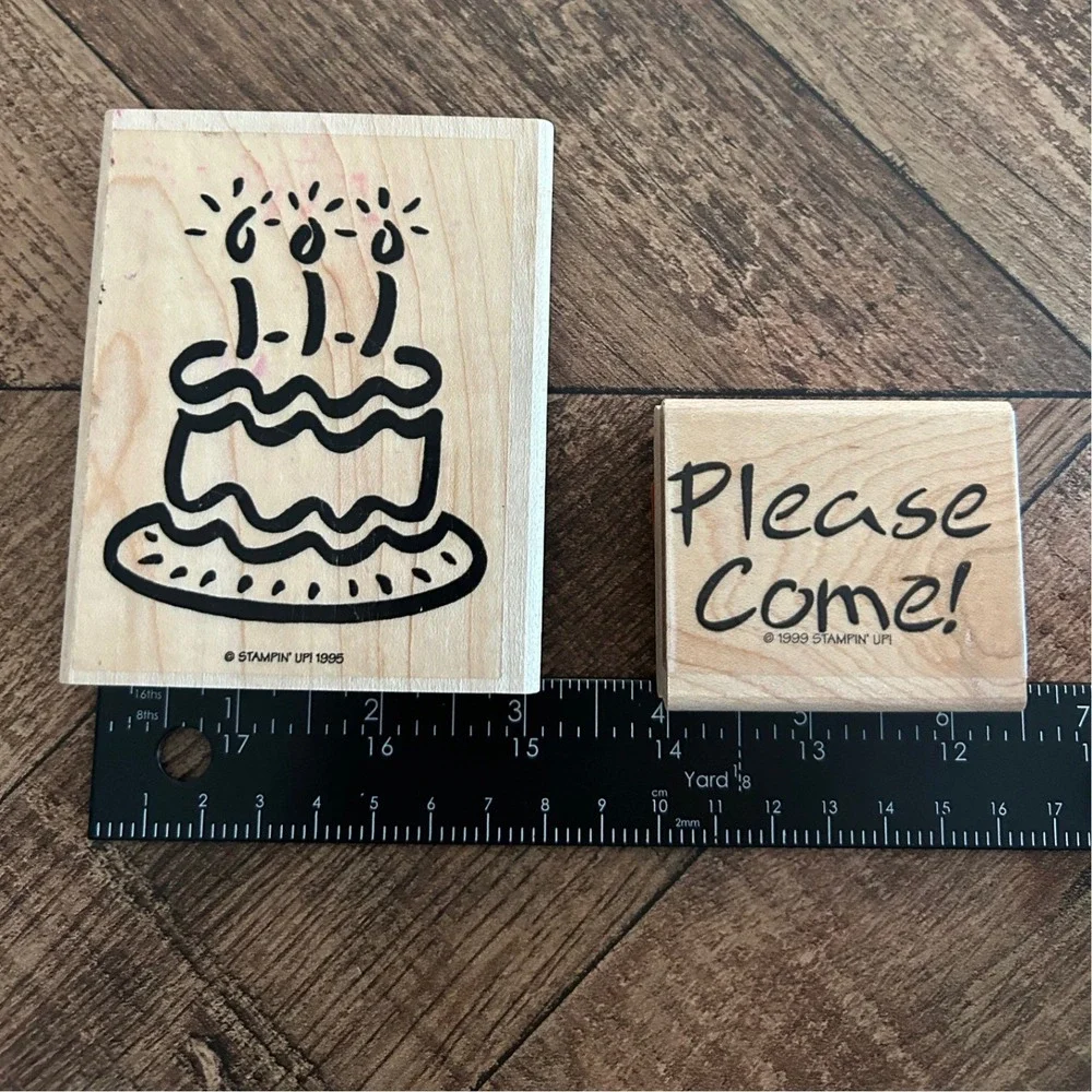 Stampin Up Birthday Celebration Wood Rubber Stamp Lot 20pc Scrapbook Card Craft